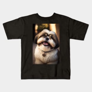 Super Cute Shih Tzu Portrait Kids T-Shirt